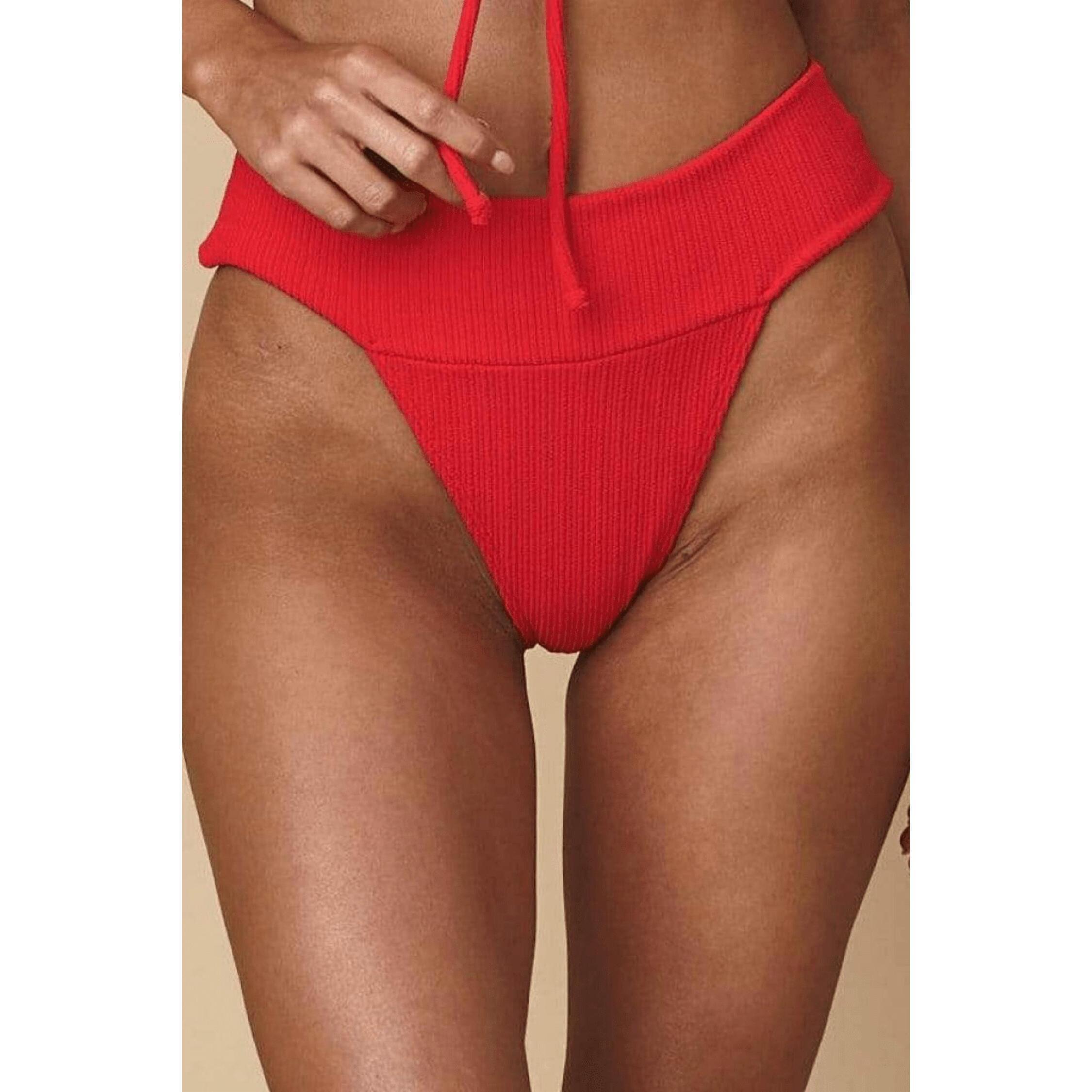 New Montce Tamarindo Bikini Bottom In Crimson Micro Scrunch — image 4 of 6